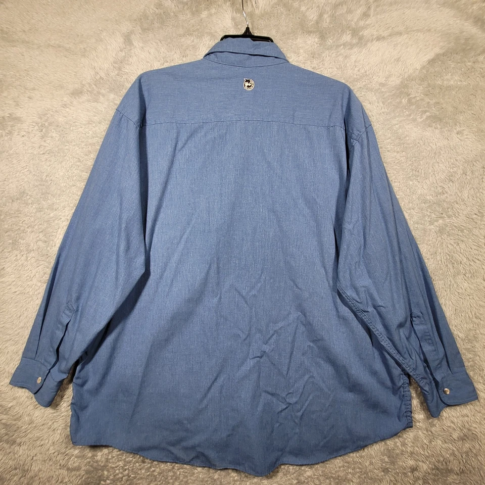 Camisa Sea World Adventure Park Para Hombres XXL Azul Abotonada Uniforme de Empleado -defecto Foto 4 de 4