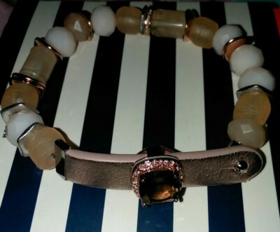 Keep Collective LOVE Story Beads Bracelet Rose Quartz w/1 rose gold halo slide