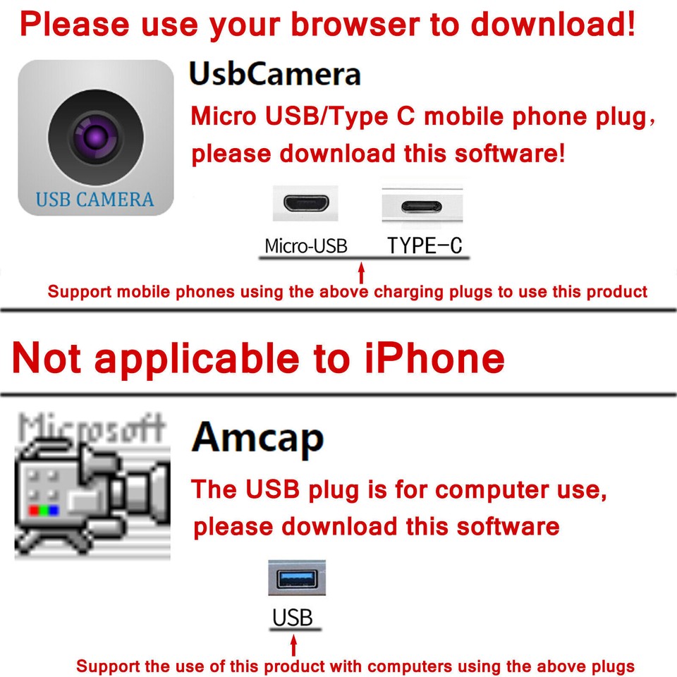 LED Ear Endoscope HD Otoscope Ear Wax Cleaning Camera Tool Cleaner