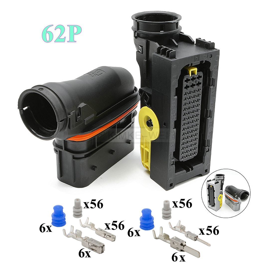 62 Polig TE AMP MCP LEAVYSEAL ECU Steckverbinder Stecker Buchse