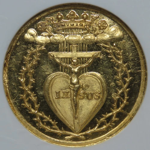 1700's Germany Gold Ducat - Jesus Crown Life Nurnberg Goppel 1076 - NGC MS63 PL