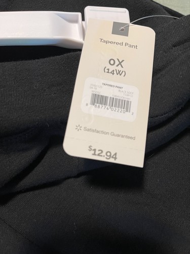 Terra & Sky Größe 0X (14W) schwarz Strick Stretch Hose spitz zulaufendes Bein Taschen Pull-On - Bild 5 von 6