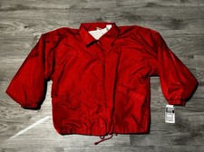 Vintage Windbreaker Bomber Jacket Red Nylon Nwt Size Xl