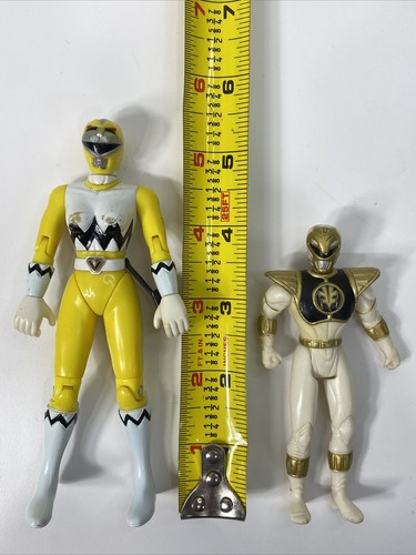 Lote de figuras Bandai Power Rangers blanco amarillo rojo rosa fiesta favor crucero de batalla - Imagen 3 de 10