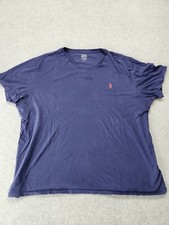 Polo Ralph Lauren T-Shirt Navy Blue V Neck Tee Size Men's XXL Has Stain