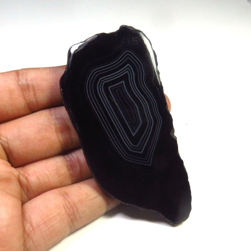 Dyed Black Slice Geode Cabochon Loose Natural Plain Druzy Agate Gemstone BS#D - Picture 187 of 198