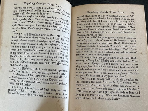 Hopalong Cassidy Takes Cards, Clarence E. Mulford 1937 Collier Hardcover - Foto 6 di 10