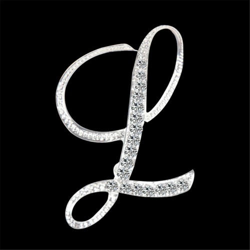 26 Buchstaben Kristall Strass Alphabet Brosche Hochzeit Damen Schmuck Menge DE - Picture 24 of 38