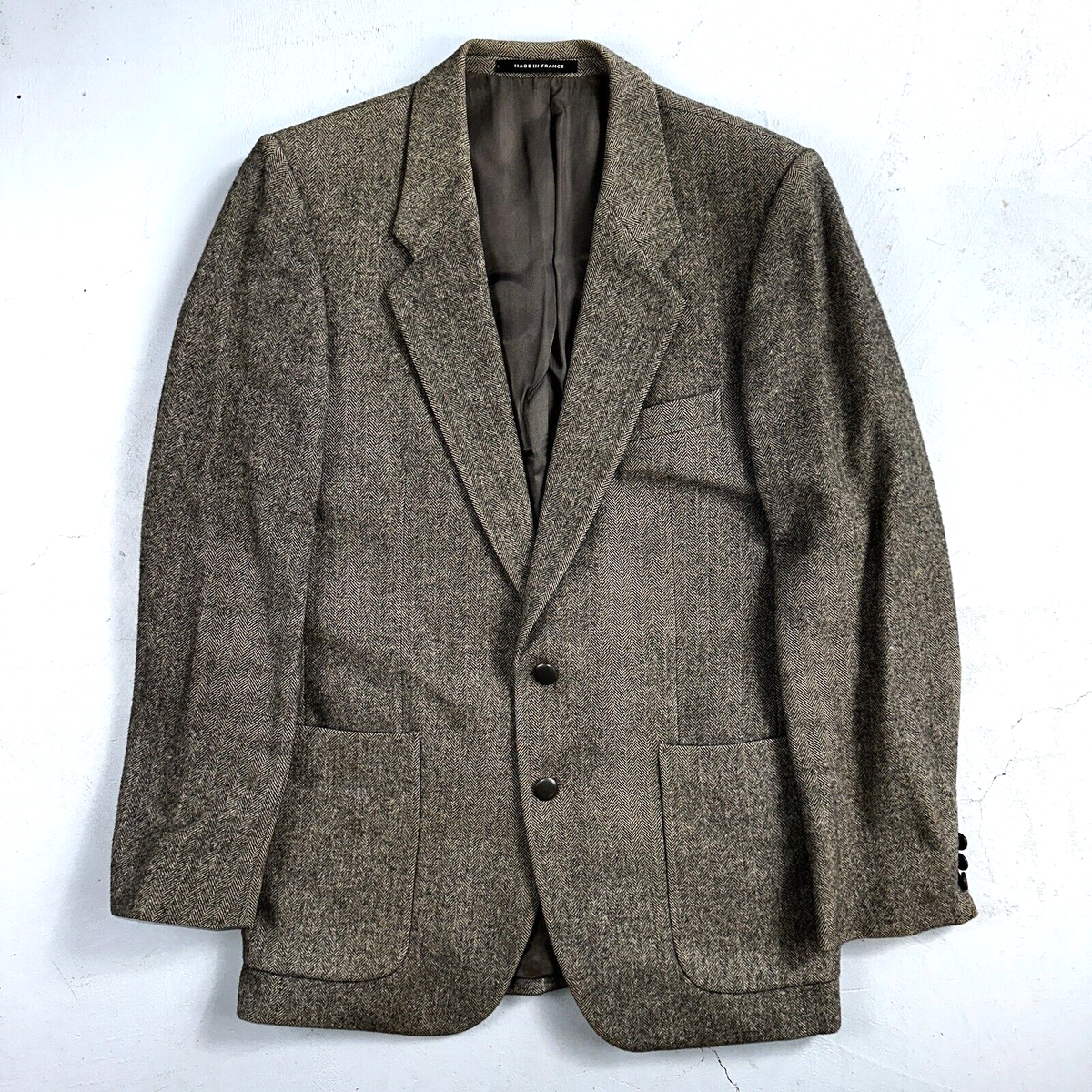 ジャケット・アウター 80s YVES SAINT LAURENT wool tweed jacket YSL Yves Saint Laurent Vintage Gray Tweed Jacket 38 Blazer Coat