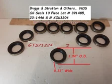 NOS Briggs & Stratton 294167, 391485, KOK3204, 23-1446 Oil Seals 10 Pc Lot