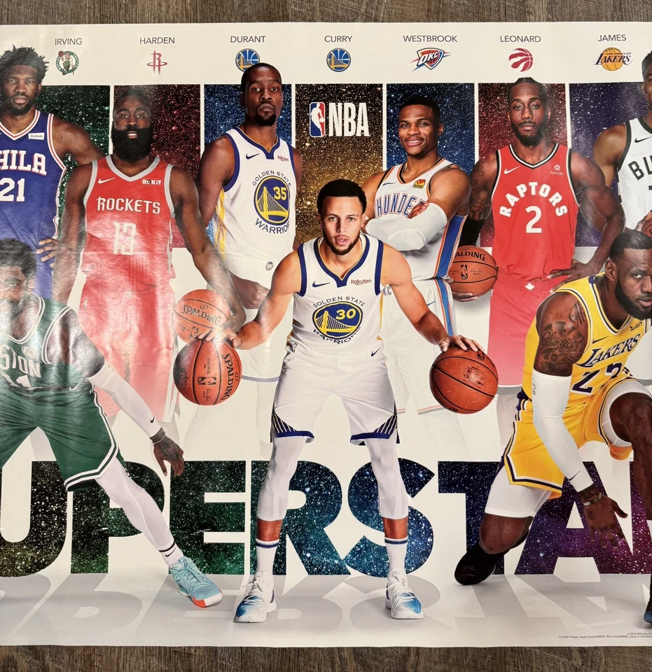 Póster de pared de Superstars de baloncesto de la NBA All Stars 2019 Foto 4 de 4