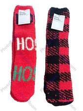 Old Navy Unisex Christmas Themed Winter Cozy Fuzzy Socks NWT One Size 2Pair