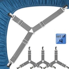 Bed Sheet Straps Upgrade Fitted Bed Sheet Holders for Corners Non Slip Sheet