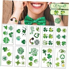 St. Patrick  S Day Tattoos Shamrock Temporary Tattoo Sticker Waterproof Clover