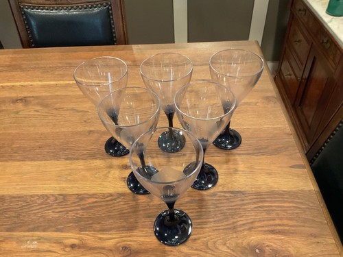 SET (6) Tupperware Sheerly Elegant COBALT BLUE Stemware Wine Goblets NWOT - Foto 2 di 5