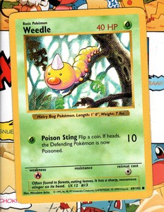 Pokemon TGC Excellent 69//102 Base Set Weedle