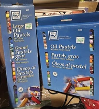 Vtg Oil Pastels Nib 24 Colors, Open 36 Oil Pastels Loew Cornell #907 & 925 