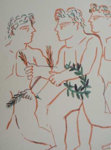 Alekos FASSIANOS : Jeux Olympiques, Coureurs de Marathon, Lithographie signée - Picture 4 of 6