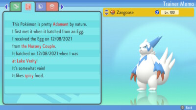 Shiny Zangoose 6IVs Pokemon BDSP | eBay