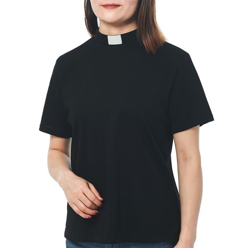 Clergy Shirt for Women Clerical Priest T Shirt Pastor Shirt Clerical Collar - Picture 6 of 9