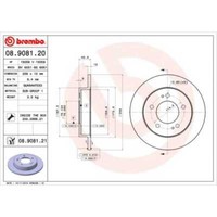 Brembo 2X Bremsscheibe Hinten 258 Voll FüR Hyundai IX20 JC KIA Venga YN