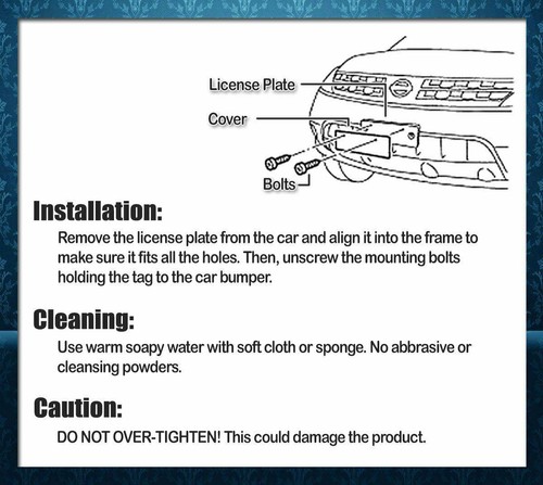 Zone Tech 2 Clear License Plate Tag Frame Covers Bubble Shields Protector Car - Foto 3 di 5