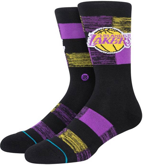 Stance Men's L NBA Los Angeles Lakers Cryptic Basketball Crew Socks 9-13