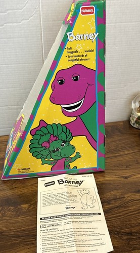 VTG 1992 Talking Barney Plush Playskool Box Purple Dinosaur Stuffed Animal PBS - Picture 21 of 24