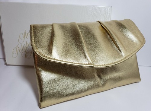 Borsa da sera vintage Avon oro lucido, pochette, borsetta 1978 foderata in raso - Foto 9 di 9