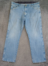 Wrangler Jeans Mens W38 L29 Light Blue 855WAQL Straight Regular Fit Stretch