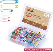 Safety Pins - 150 Pcs Assorted Sizes 6 Color Pins Bulk - Small Large Heavy D...