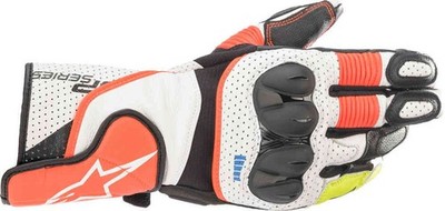 Motorrad Lederhandschuhe Alpinestars SP-2 V3 Herren white red fluo black