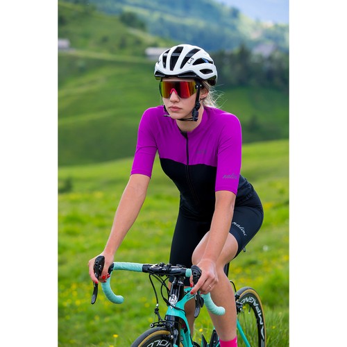 Camiseta deportiva de ciclismo para mujer Nalini BAS bloqueador solar (violeta/negra) S-XL - Imagen 6 de 8