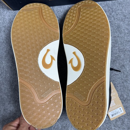 Olukai Lae'ahi Li 'Ili Schuhe Herren Größe 12 Schwarz Onyx Leder Leger Turnschuhe Neu - Bild 4 von 5