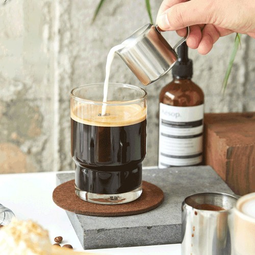 2 piezas taza de leche de acero inoxidable Miss pequeña jarra de café de metal jarras de café espresso - Imagen 12 de 12