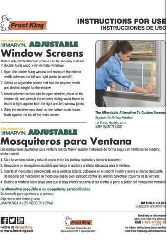 Frost King Adjustable Window Screen 10” 20”-45” - Picture 3 of 8