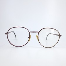 Logo Paris LM 915 51-21 Col 01 Burgundy Round Eyeglass Frames France Vintage