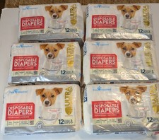 6 Paw Inspired Dog 12 Diapers Disposable Female Doggie Puppy in Heat Period Sm