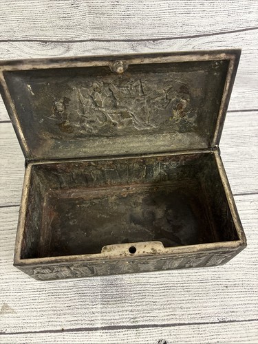 Antique Heavy Brass Neo Classical Relief Tricket Jewelry Box FAST SHIPPING!!!!! - Picture 10 of 12