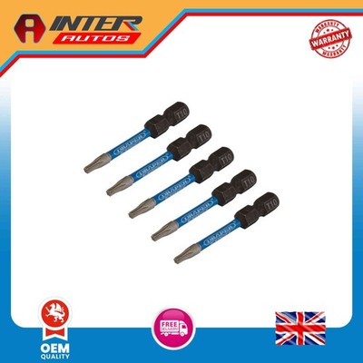 Draper Expert TX-STAR  Impact Screwdriver Bits, T10 x 50mm, 1-4'' Hex (Pack of 5