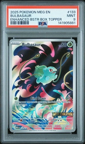 2025 Pokemon Mega Evolution #133 Bulbasaur Illustration Rare Stamp PSA 9