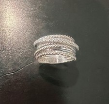 Beautiful David Yurman Crossover Sterling Silver/Diamond Ring Sz 8