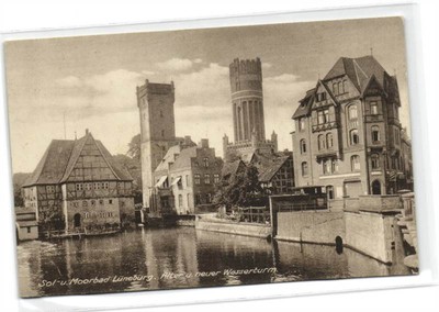 Lüneburg Germany Old & New Water Tower Moorbad Vintage Postcard
