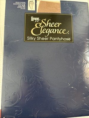 VTG 90 s Pantyhose SZ AB L eggs Control Top  Silky Sheer Toe Nude 90 s New NOS