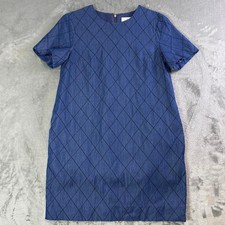 Kate Spade New York Blue Diamond Pattern Dress Size 6 Short Sleeve Shift
