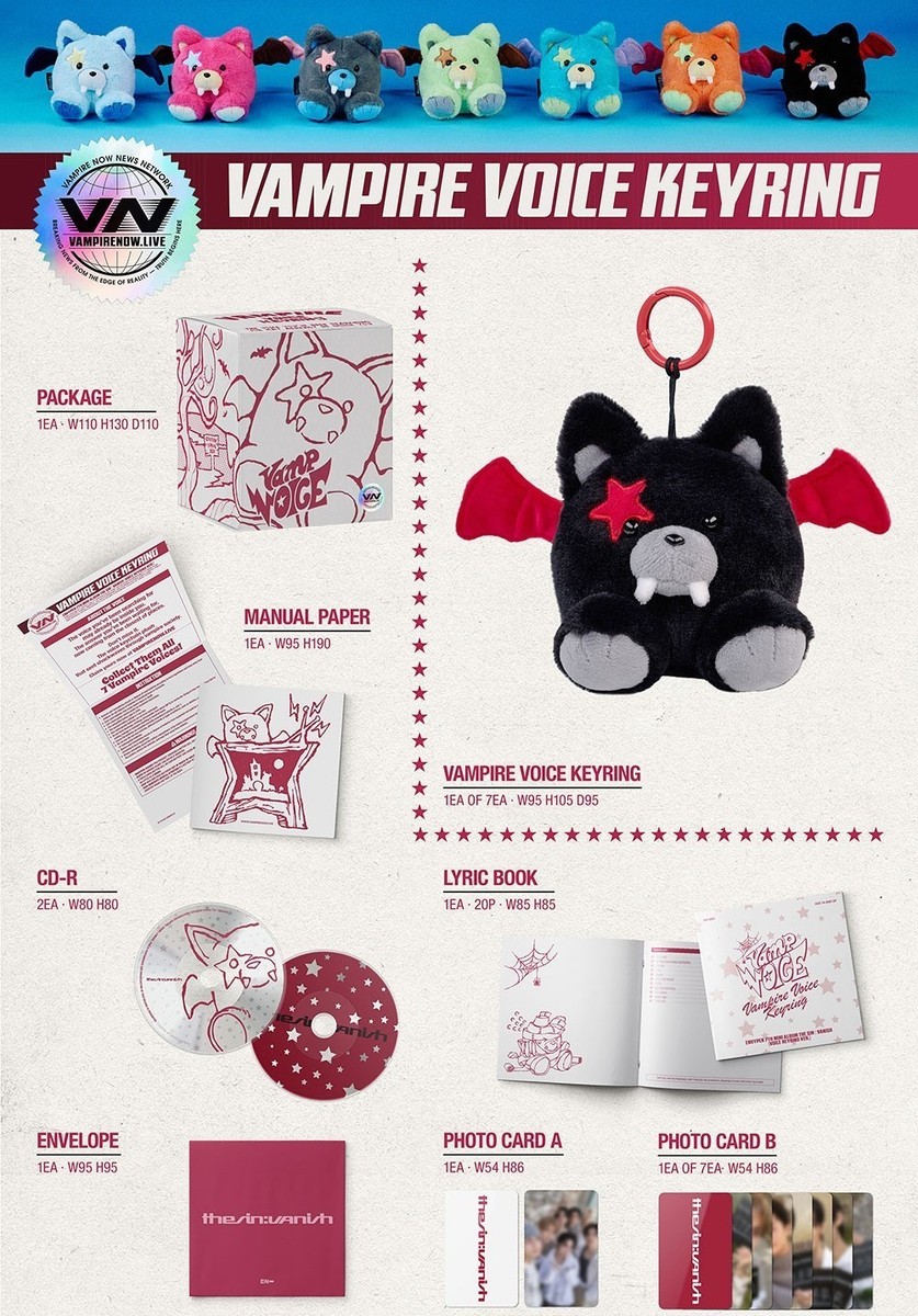ENHYPEN 7TH MINI ALBUM THE SIN VANISH VAMPIRE VOICE KEYRING VER