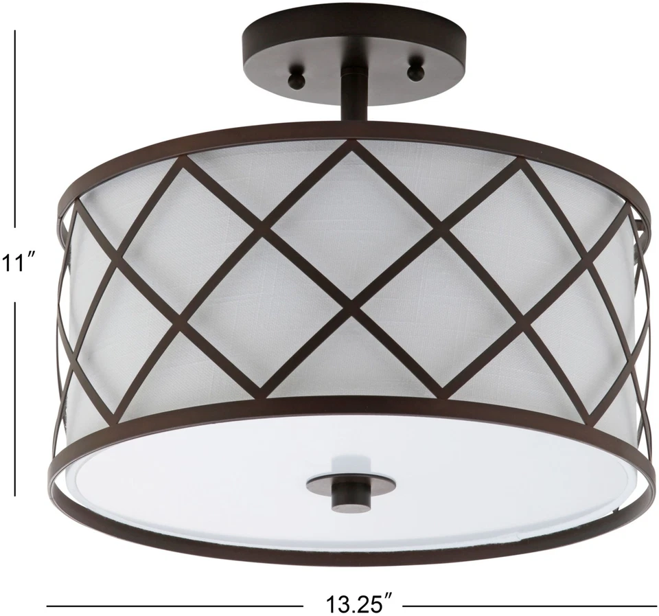 JONATHAN Y Iluminación JYL3505 Elizabeth 2 Luces 13"W LED Semi-Flush - Dorado Foto 2 de 4