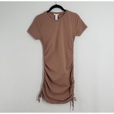 Full Tilt Ruched Bodycon Mini Dress Womens Small Brown Short Sleeve T-Shirt