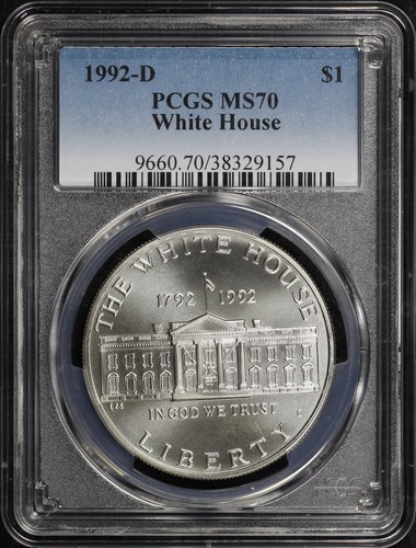 1992-D White House 200th Anniversary Silver Dollar Commemorative PCGS MS-70 - Picture 1 of 2