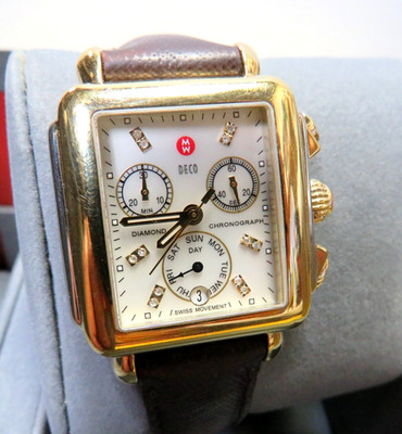Michele Deco Diamond Dial Two-Tone Chronograph Date Ladies Watch (MW06P00C9045)
